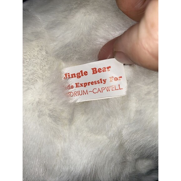 Vintage Jingle Bear Girl Christmas Plush Stuffed White Teddy Bear Holiday Plaid - Picture 7 of 7